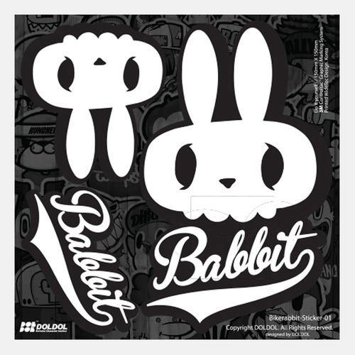 [그래피커] 4-Bikerabbit-Sticker-01 바이크 라빗 토끼 스노우보드 헬멧 여행가방 자동차 자전거 오토바이 노트북 캐릭터 스티커 스킨 