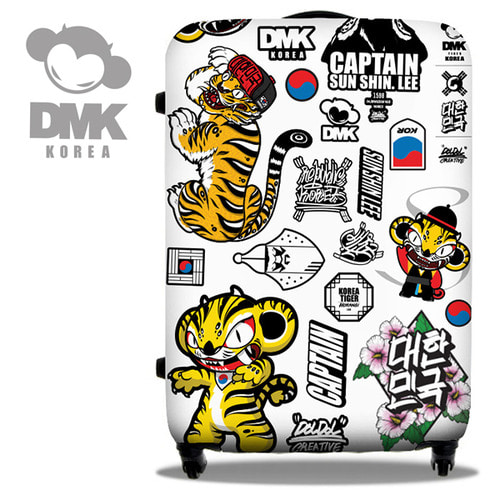 [돌돌] DMK-Suitcase-05 호랑이 대한민국 dmk 캐릭터 그래픽 디자인 여행가방 캐리어 슈트케이스 하드케이스 캠핑 가방 캐릭터 방수 튜닝 스티커 스킨 데칼