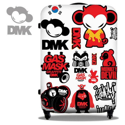 [돌돌] DMK-Suitcase-06 그래피티 아티스트 데빌몽키 캐릭터 그래픽 디자인 여행가방 캐리어 슈트케이스 하드케이스 캠핑 가방 캐릭터 방수 튜닝 스티커 스킨 데칼