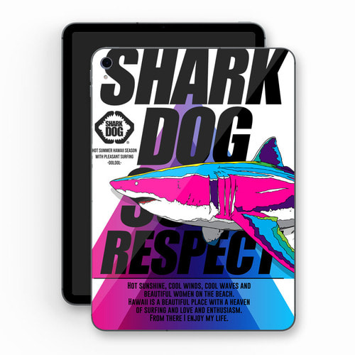 [돌돌] Sharkdog-TabletPC-17 샤크독 서핑 하와이 샤크독 캐릭터 그래픽 디자인 ipad pro 아이패드 프로 에어 미니 갤러시 탭 LG G 패드 튜닝 랩핑 보호 필름 스티커 스킨 데칼 그래피커