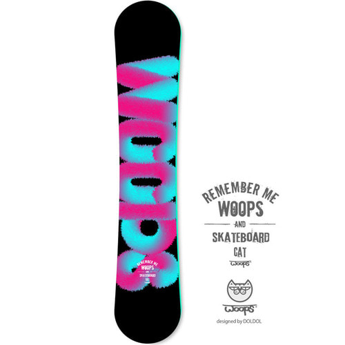 [돌돌] WOOPS_DECK_20 스케이트보드 고양이 웁스 캐릭터 그래픽 디자인 스노우보드 데크 튜닝 스티커 스킨  