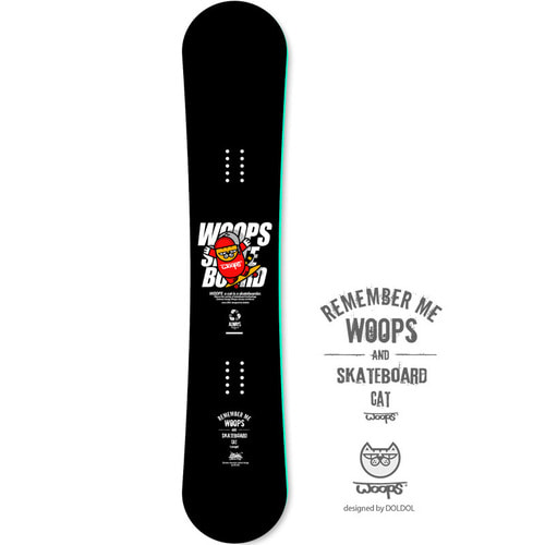 [돌돌] WOOPS_DECK_21 스케이트보드 고양이 웁스 캐릭터 그래픽 디자인 스노우보드 데크 튜닝 스티커 스킨  